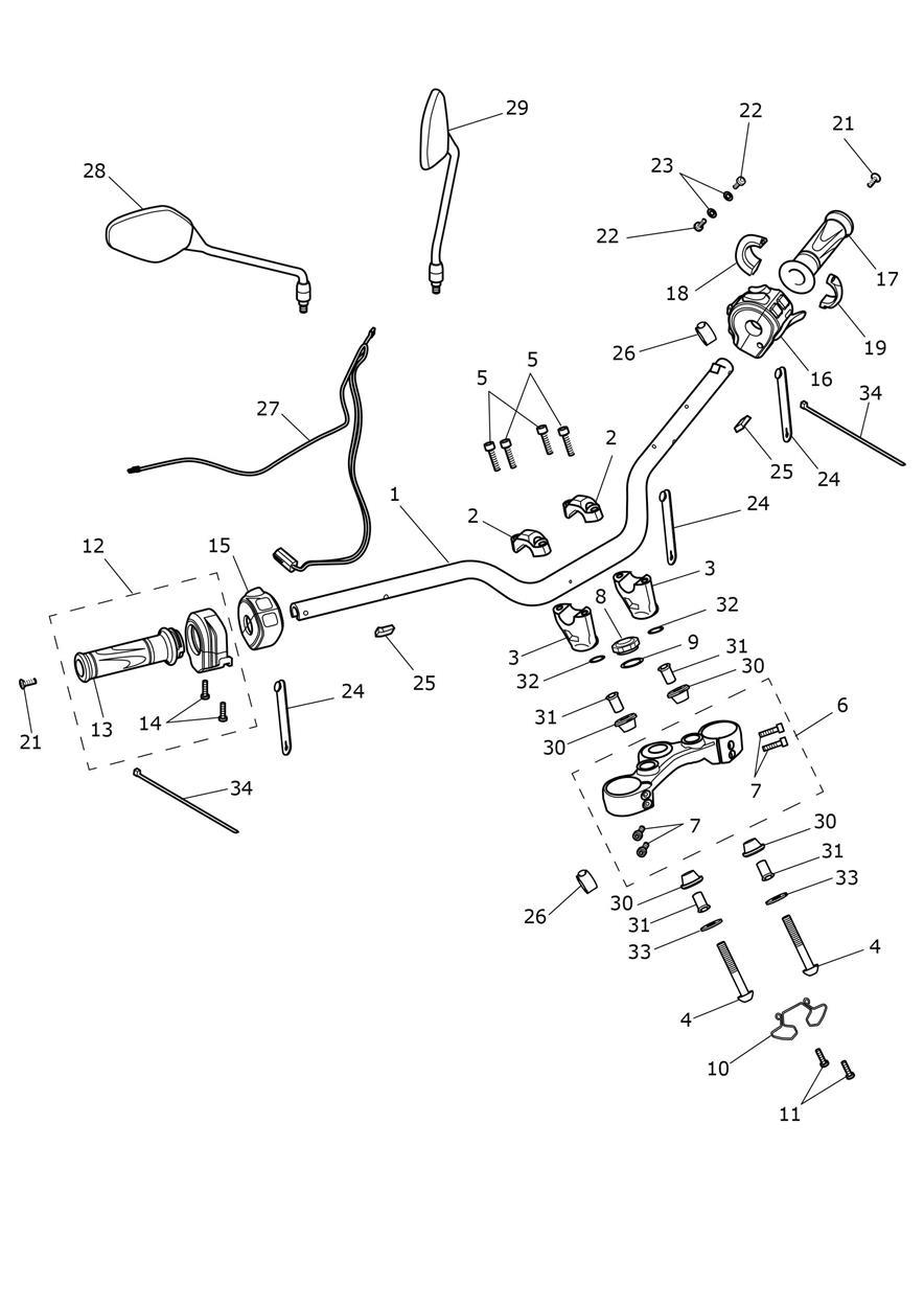Handlebars & Switches exploded diagram