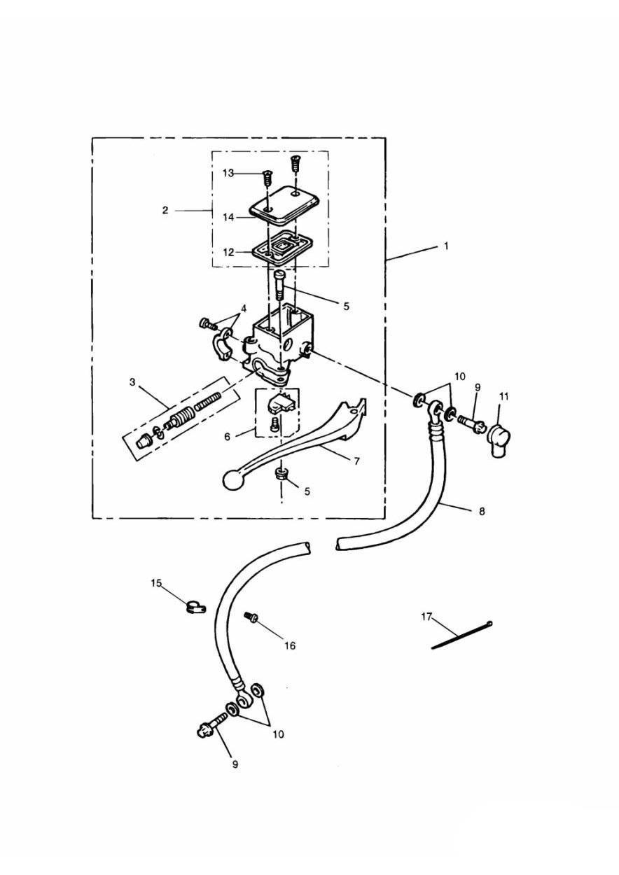 Front Brake Master Cylinder exploded diagram