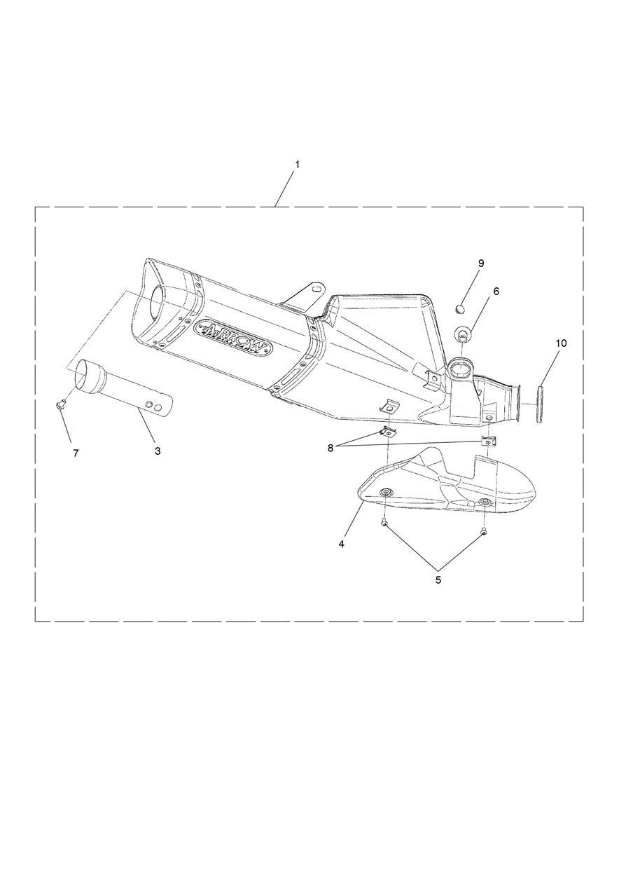 Silencer, Slip On, Arrow, UC - USCal Only exploded diagram