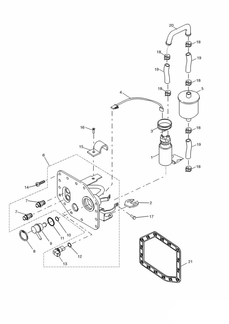 Fuel Pump and Filter exploded diagram
