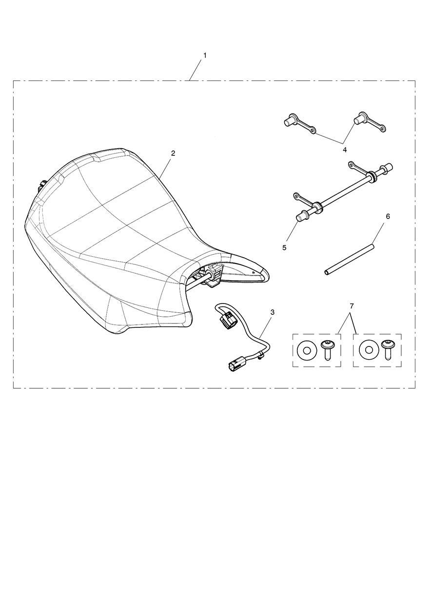 Heated Rider Seat exploded diagram