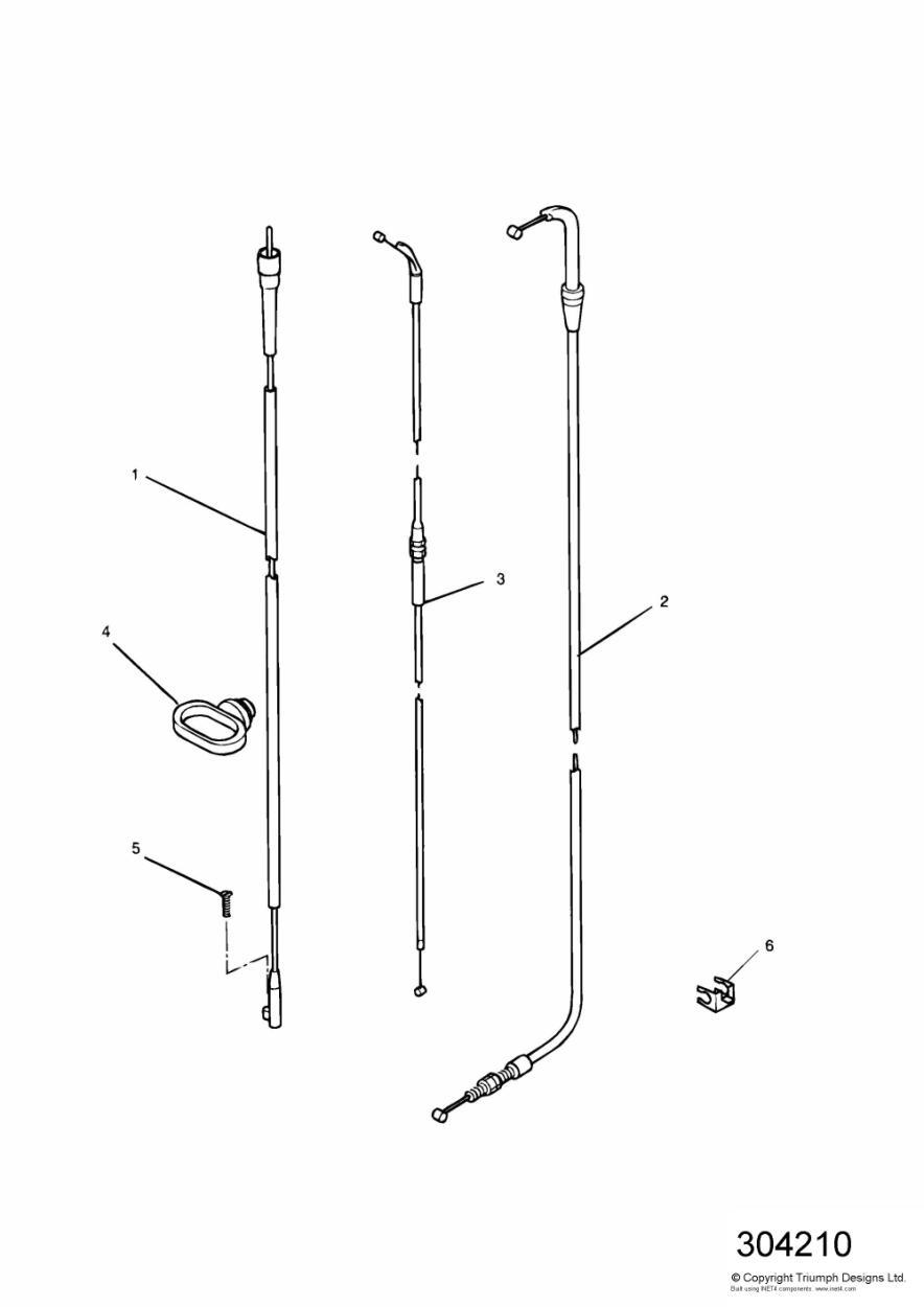 Control Cables exploded diagram