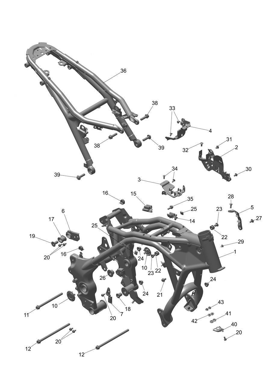 Frame & Rear Subframe exploded diagram