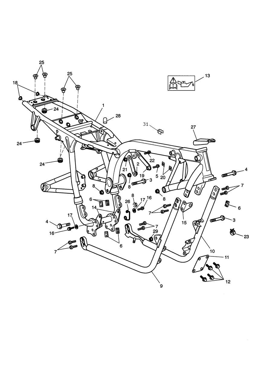 Main Frame & Fittings exploded diagram