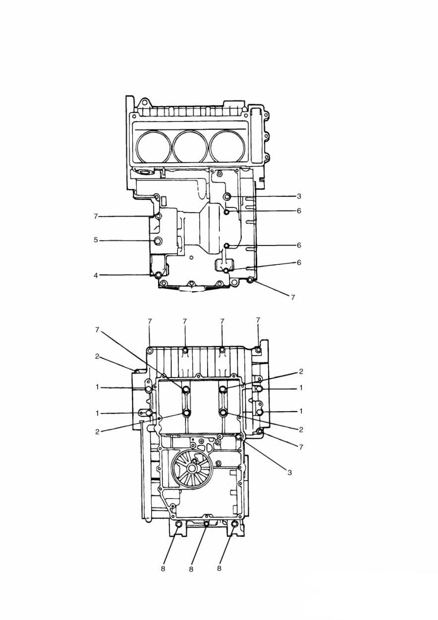 Crankcase Fixings Daytona 900 3 Cylinder exploded diagram