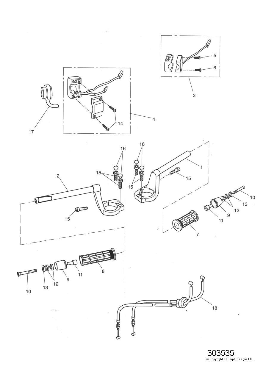 Handlebars and Switches exploded diagram