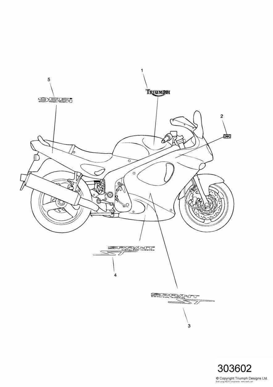 Bodywork - Decals exploded diagram