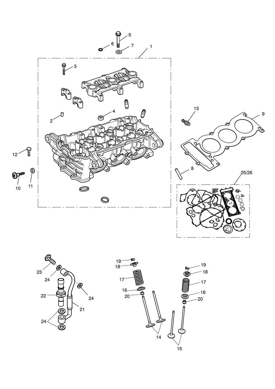 Cylinder Head & Valves exploded diagram