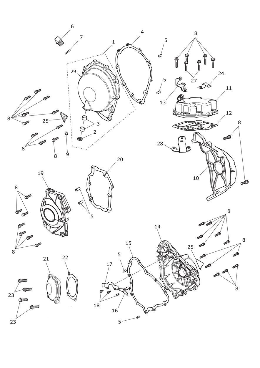 Engine Covers exploded diagram