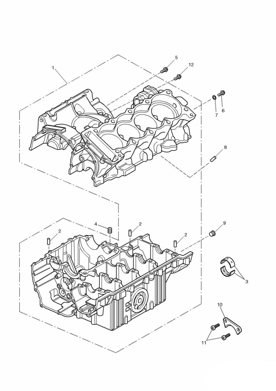 Crankcase exploded diagram