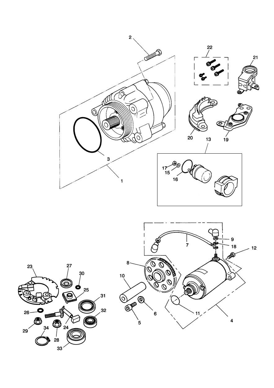Alternator & Starter exploded diagram
