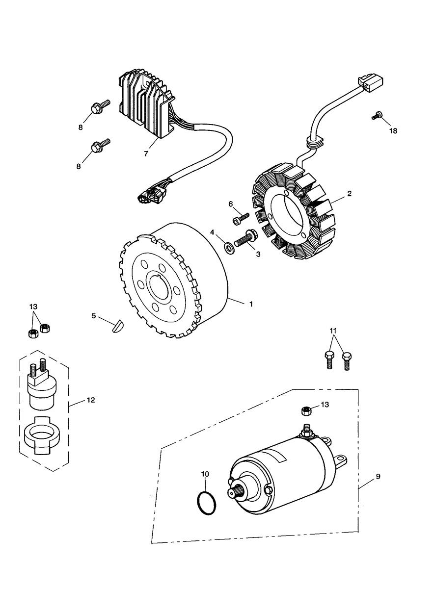 Alternator & Starter exploded diagram