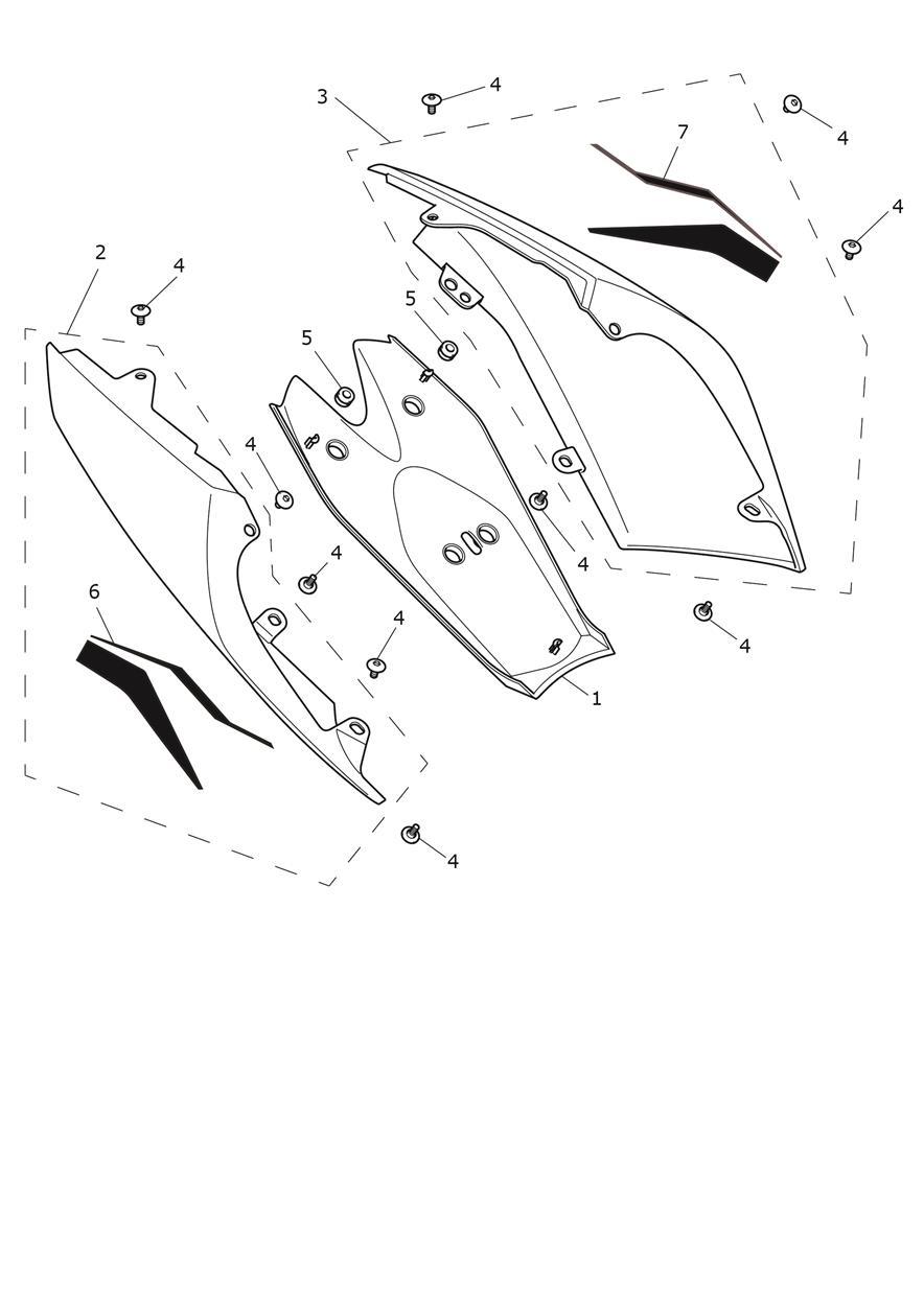 Rear & Side Panels exploded diagram