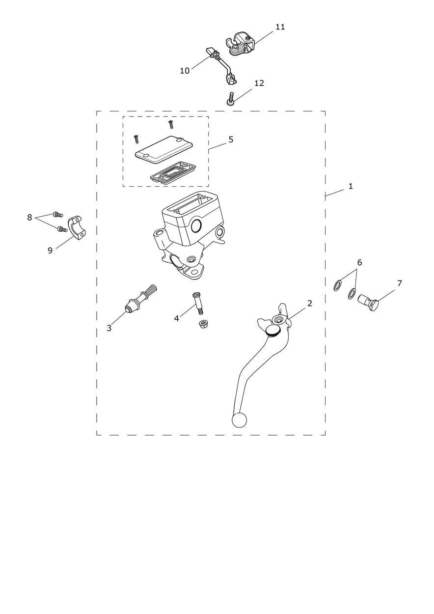 Front Brake Master Cylinder exploded diagram