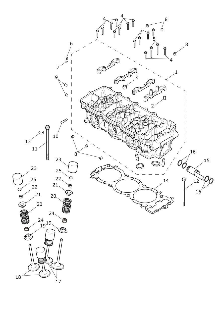 Cylinder Head & Valves exploded diagram