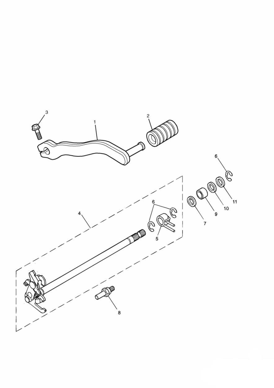 Gear Change Pedal exploded diagram