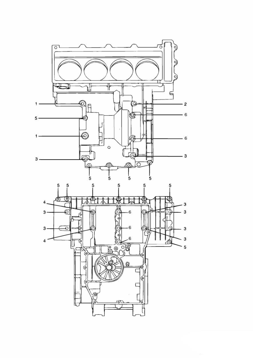 Crankcase Fixings 4 Cylinder exploded diagram
