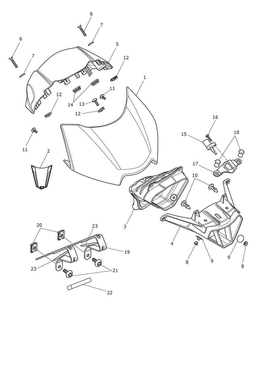 Flyscreen exploded diagram