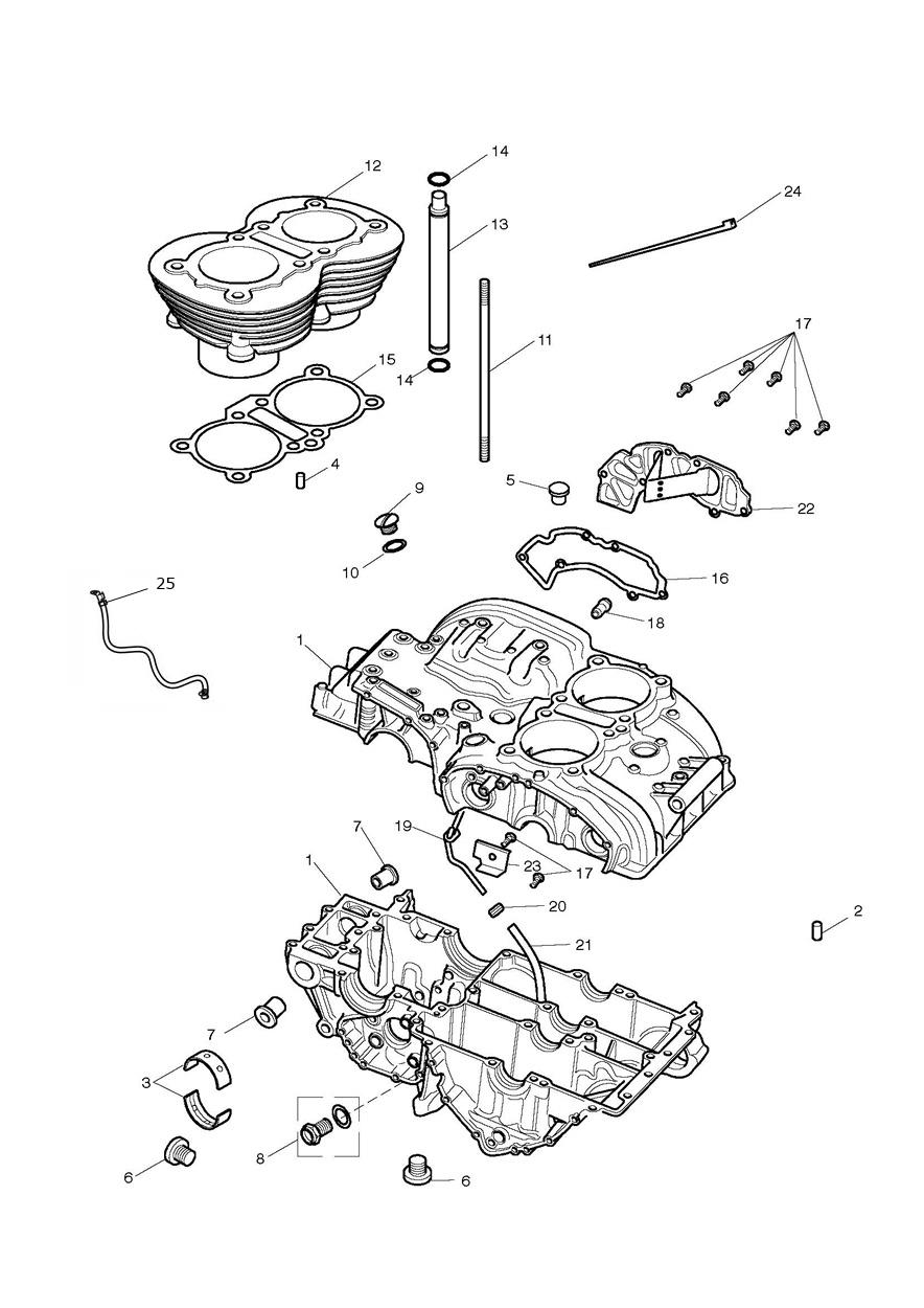 Crankcase & Fittings exploded diagram
