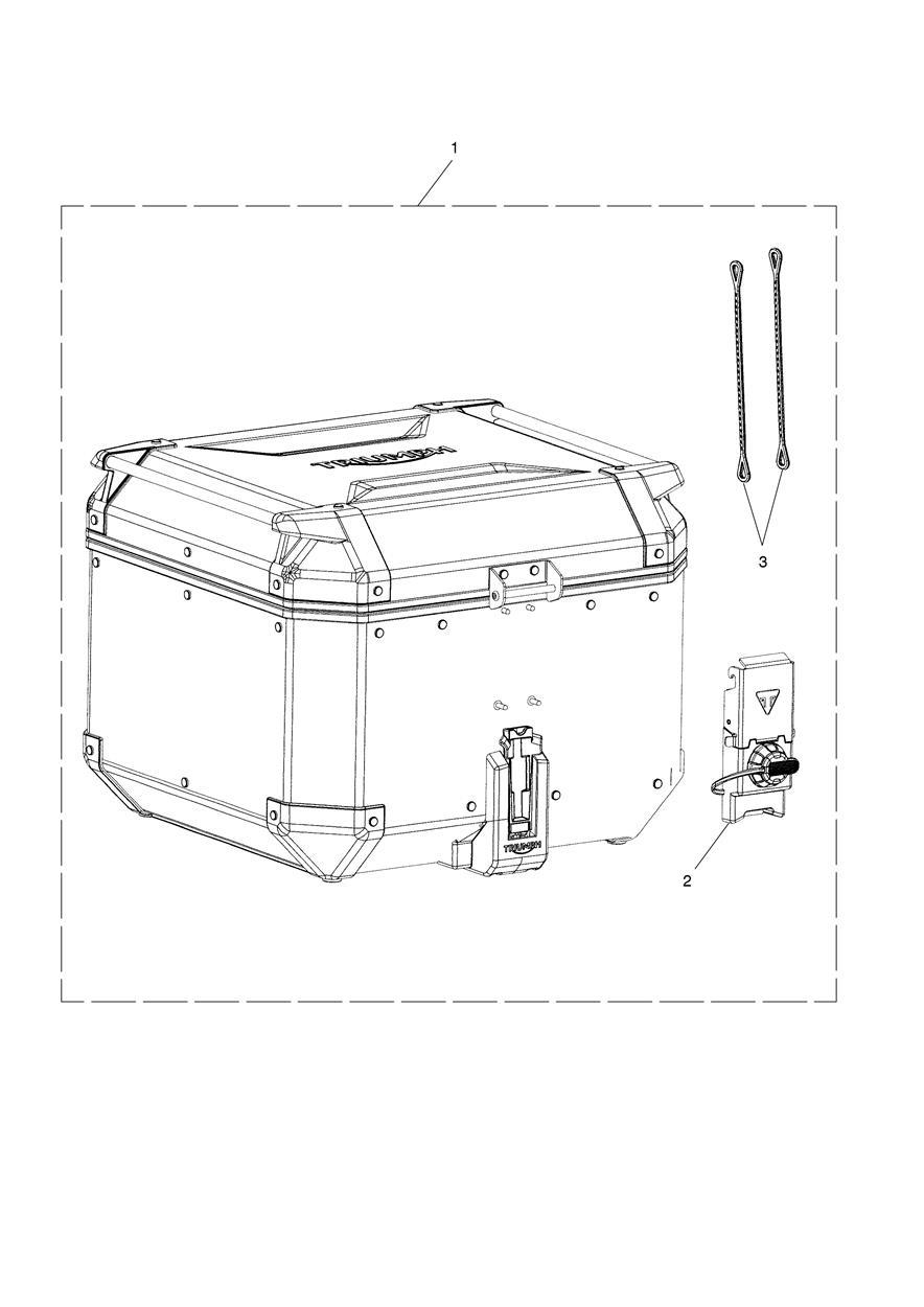 Top Box, Aluminium, Black exploded diagram