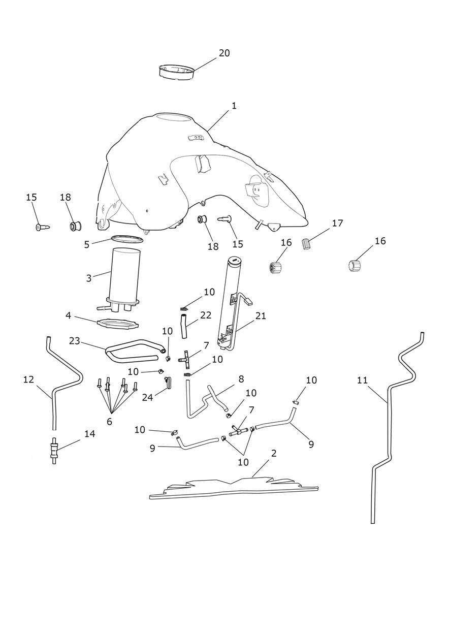 Fuel Tank, Fuel Pump & Fittings exploded diagram