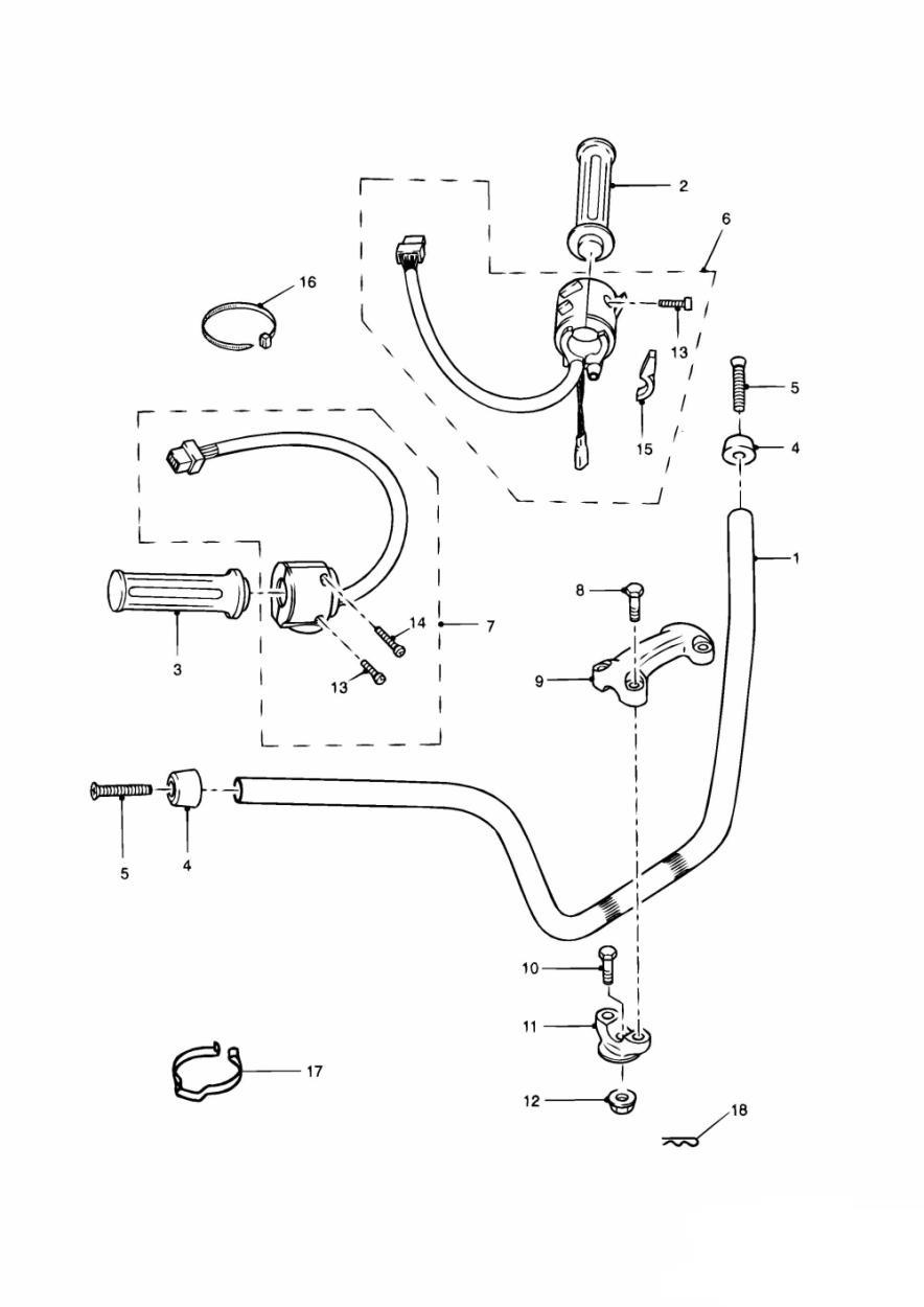 Handlebars and Switches exploded diagram