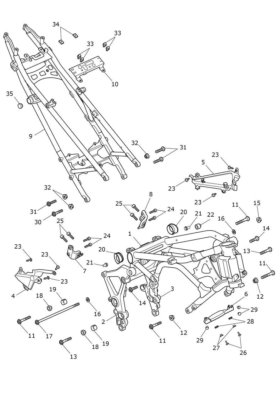 Frame & Rear Subframe exploded diagram