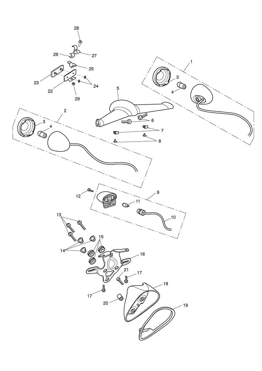 Rear Indicators exploded diagram