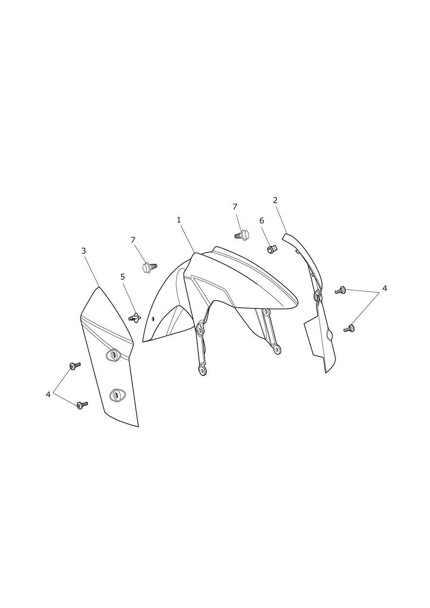 Front Mudguard exploded diagram