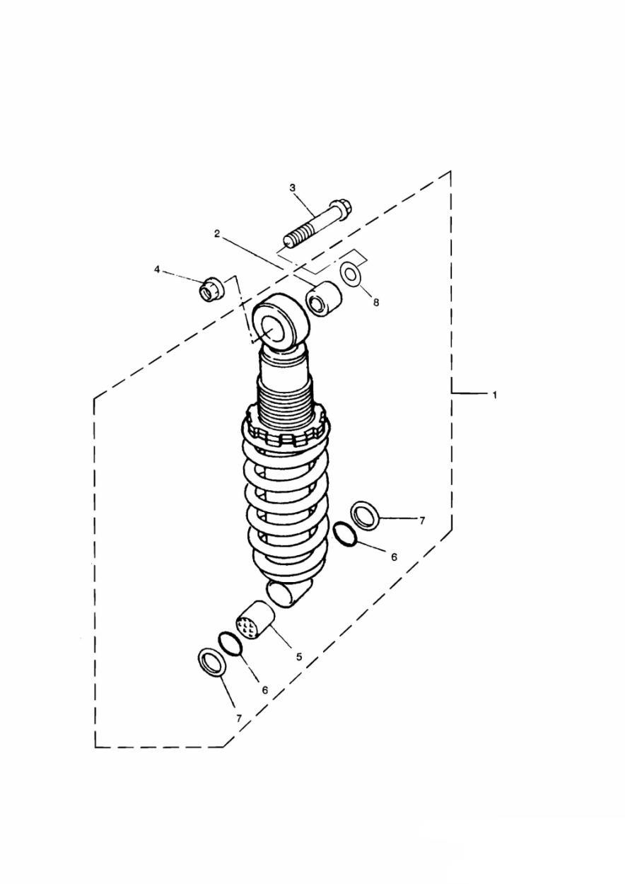 Rear Suspension Unit All models to VIN 9082 and All 750cc models exploded diagram