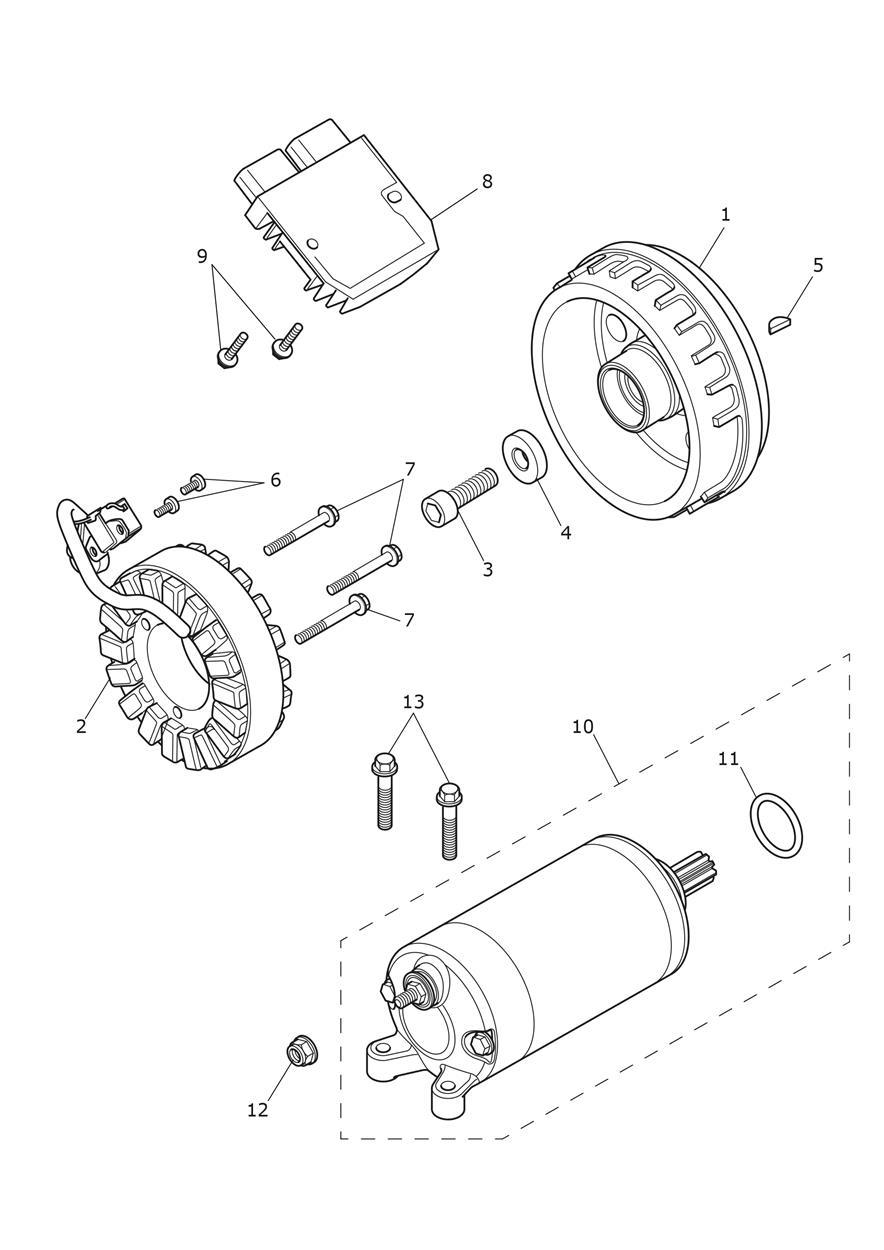 Alternator & Starter Motor exploded diagram