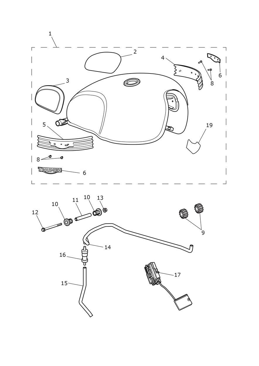 Fuel Tank - T120 Ace Only exploded diagram