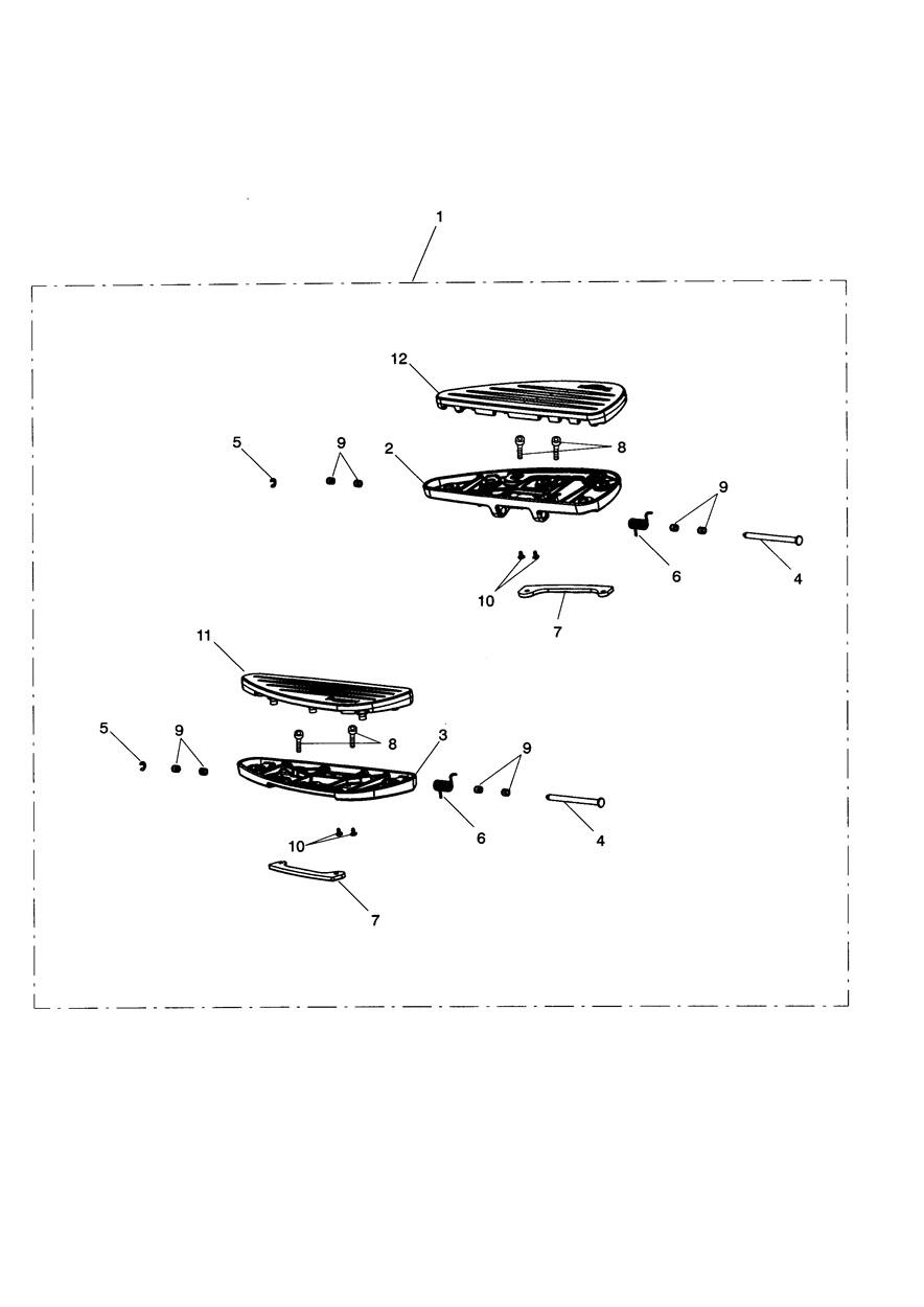 ’Classic’ Rider Footboard Kit exploded diagram