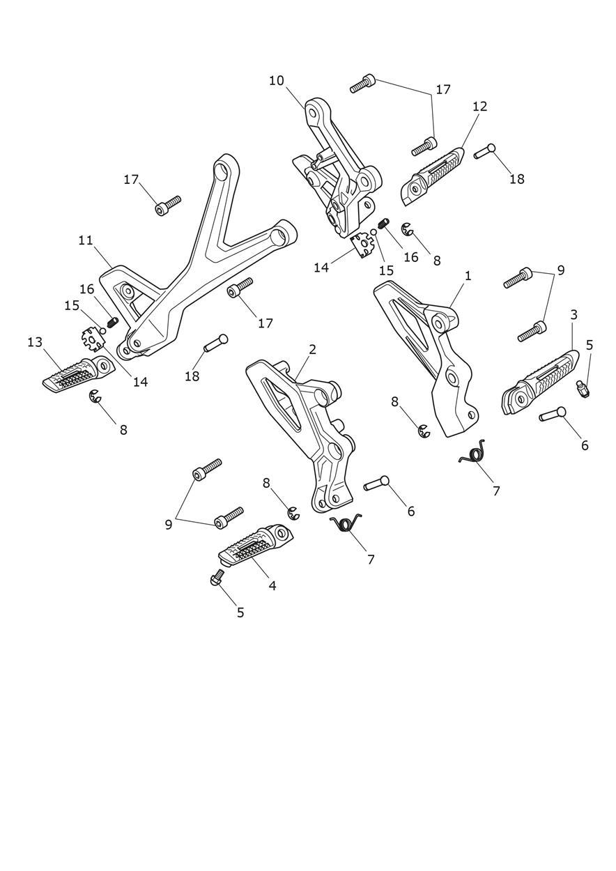 Foot Controls exploded diagram