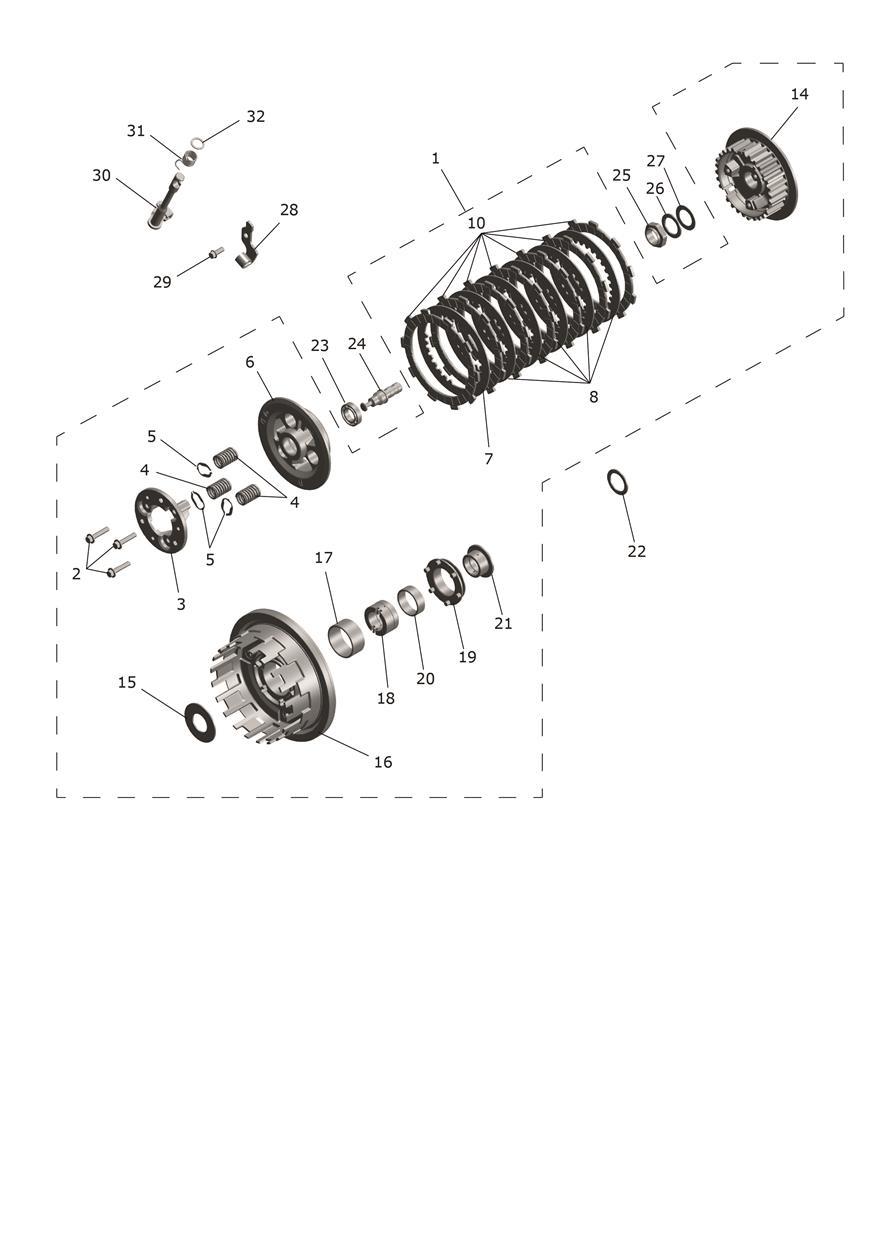 Clutch Assembly exploded diagram