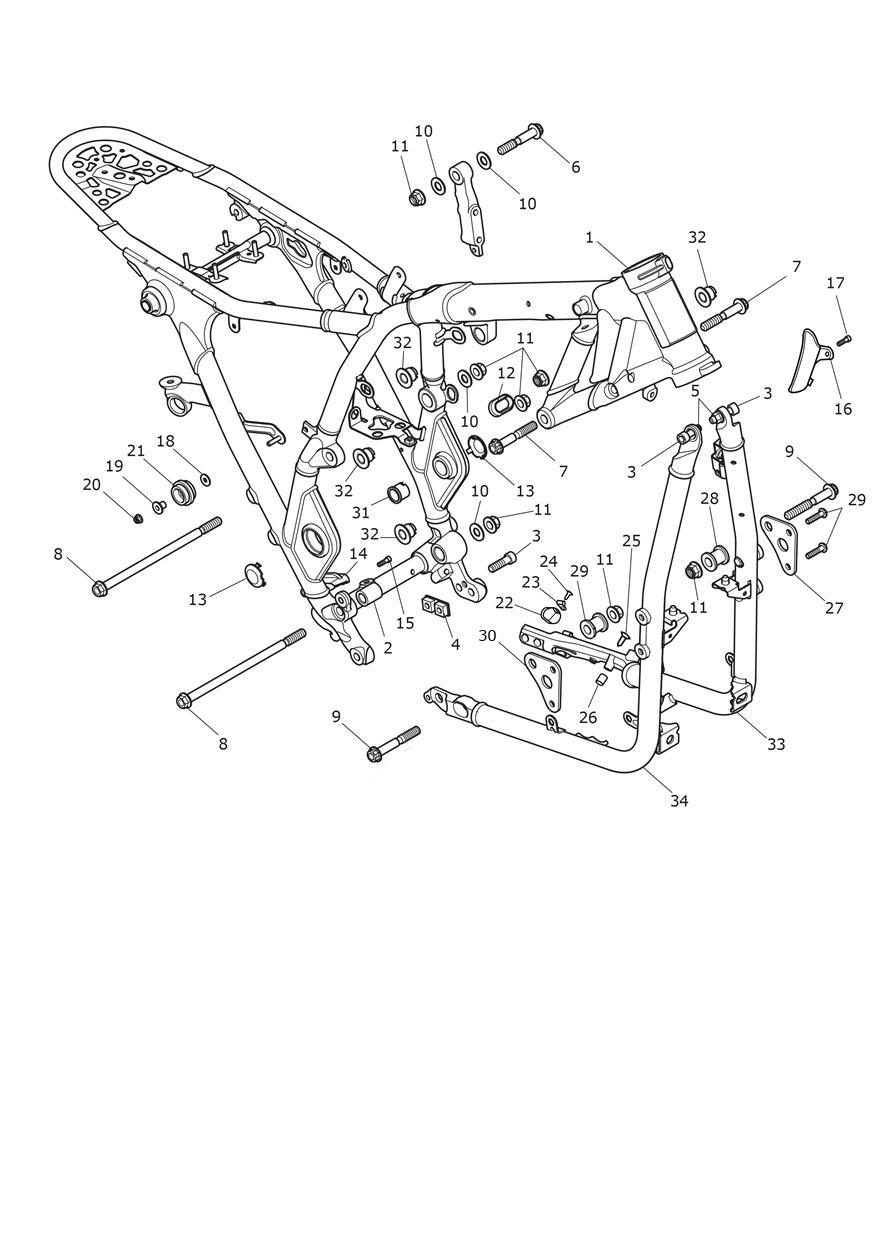 Main Frame Assembly exploded diagram