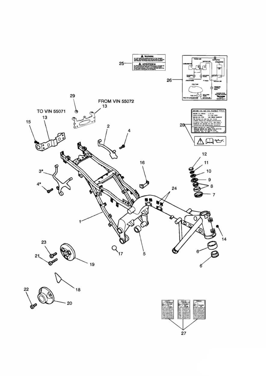 Main Frame & Fittings exploded diagram