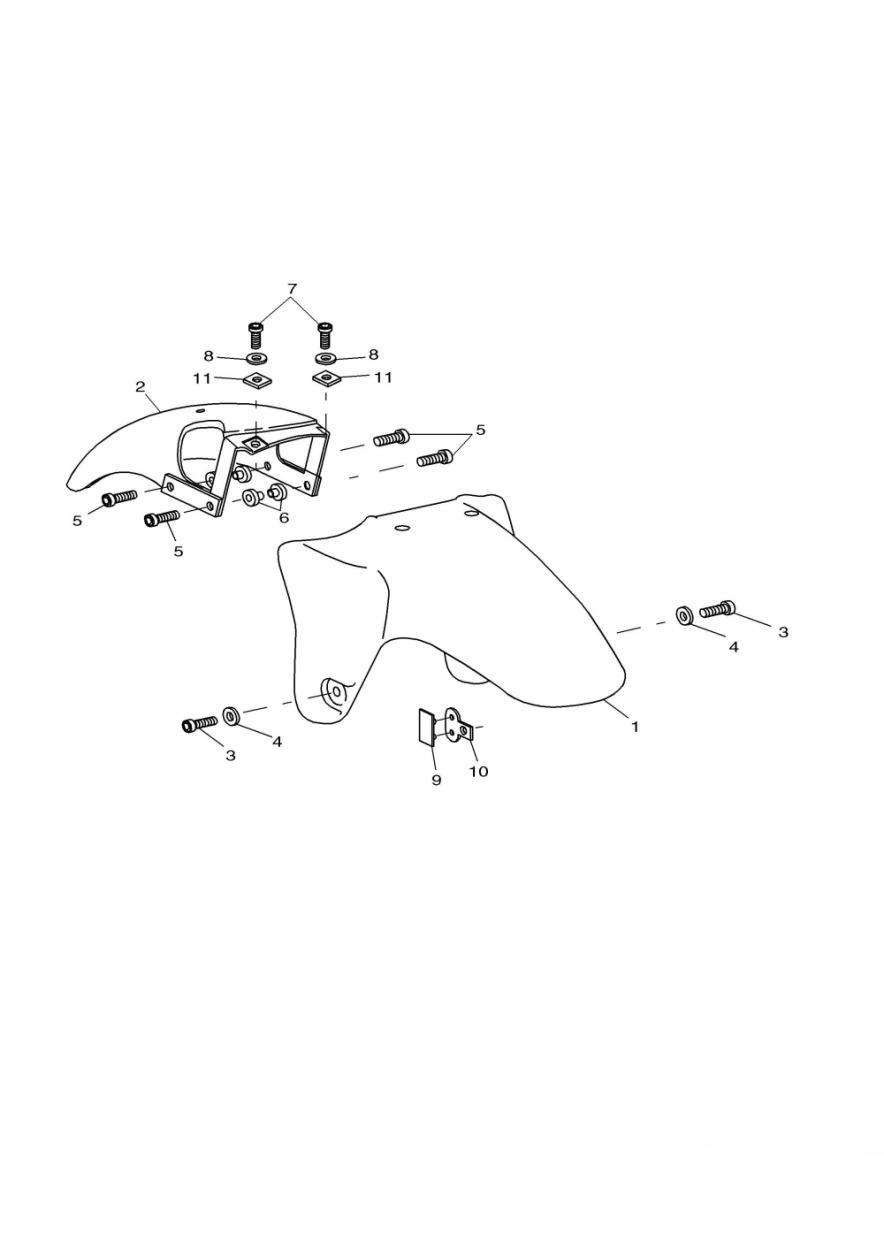 Front Mudguard exploded diagram