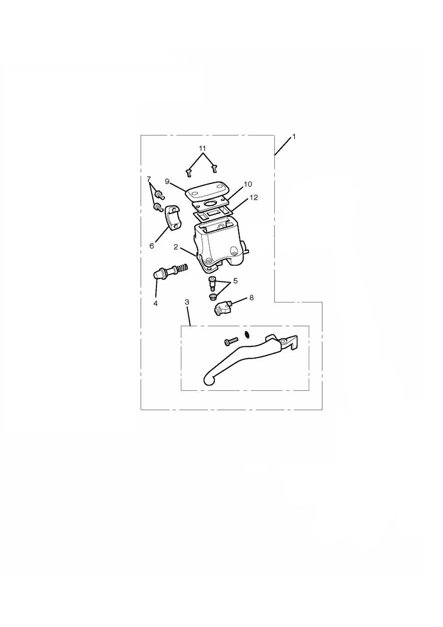 Front Brake Master Cylinder & Hoses exploded diagram