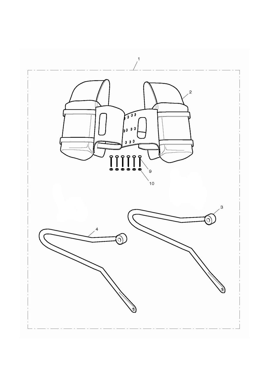 Leather Panniers (Teardrop) exploded diagram