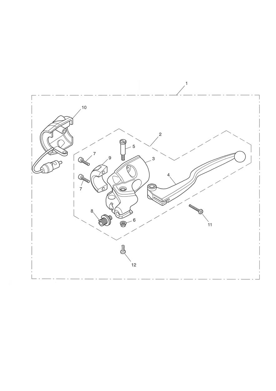 Clutch Controls and Switches - Bonneville T100 exploded diagram