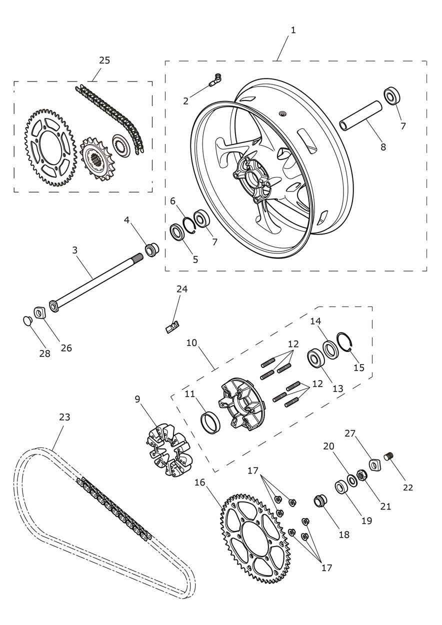 Rear Wheel exploded diagram