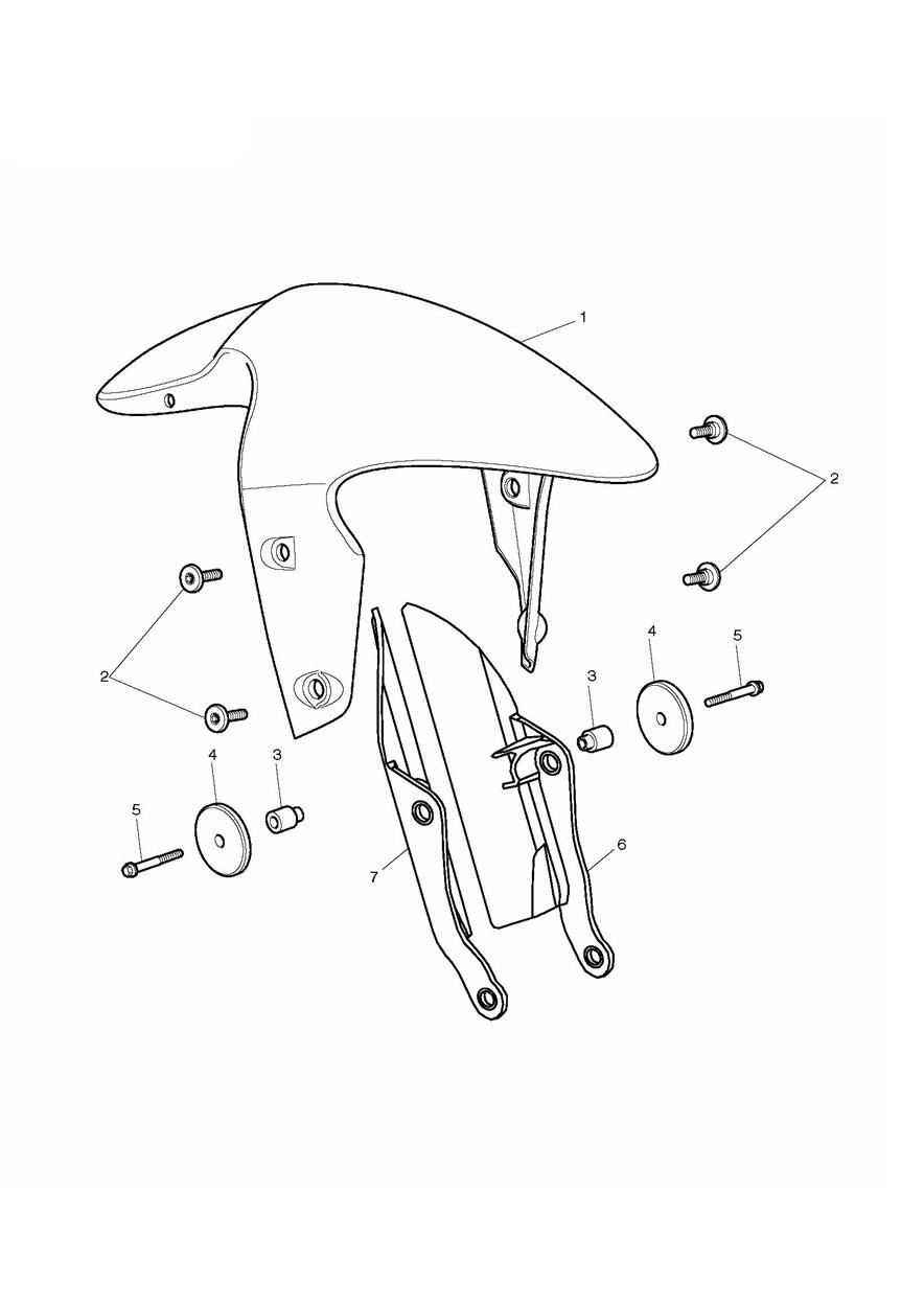 Front Mudguard exploded diagram