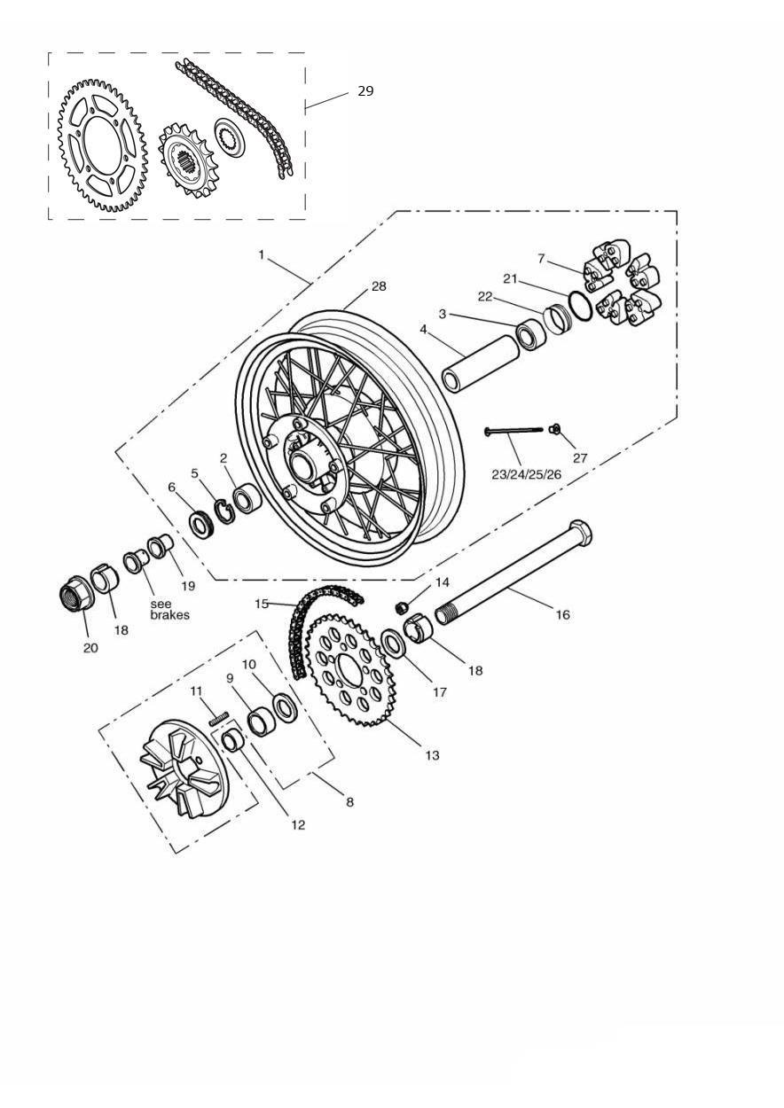 Rear Wheel/Final Drive exploded diagram