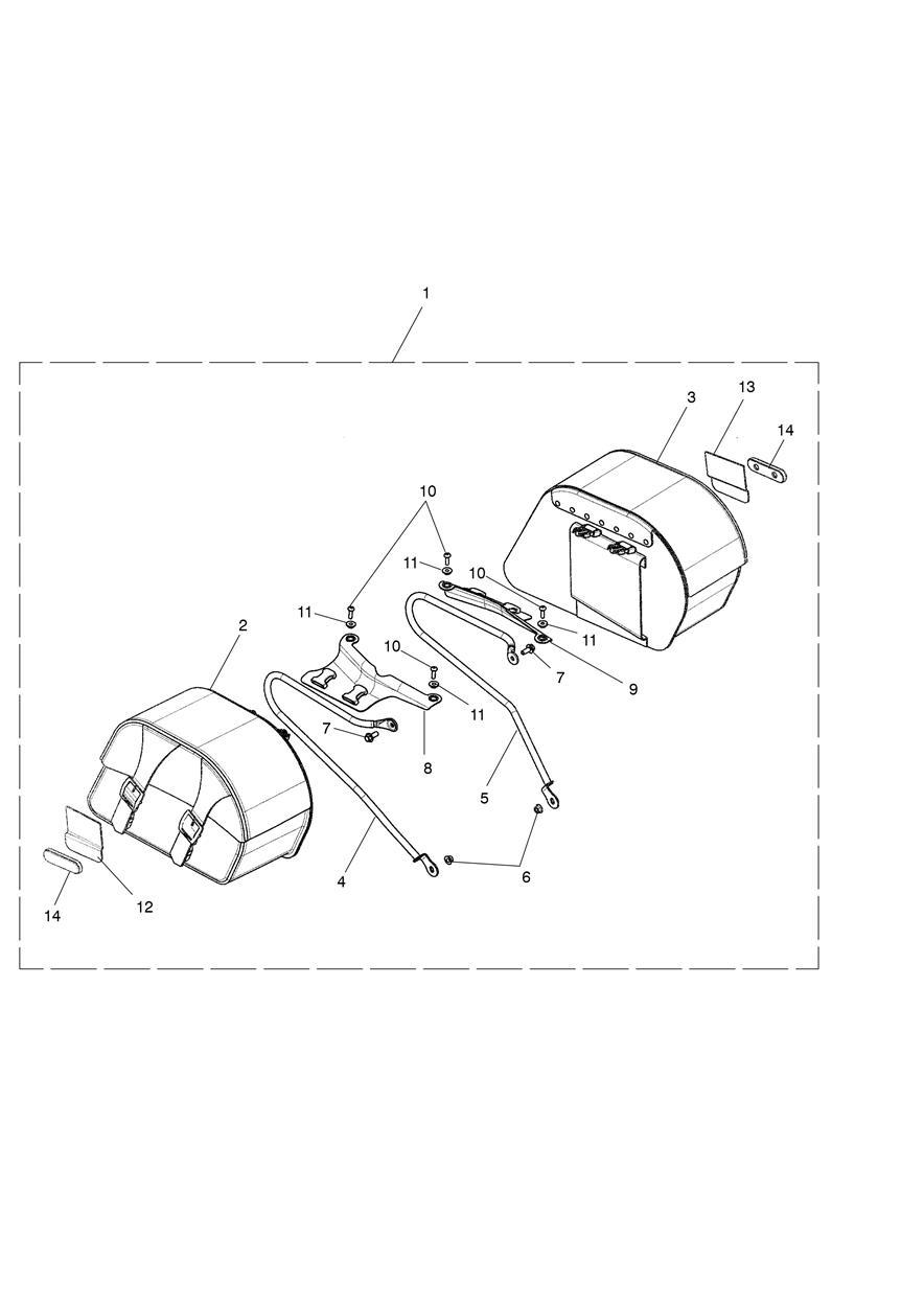 Panniers, Leather exploded diagram