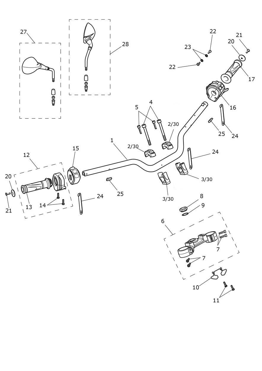 Handlebars & Switches exploded diagram