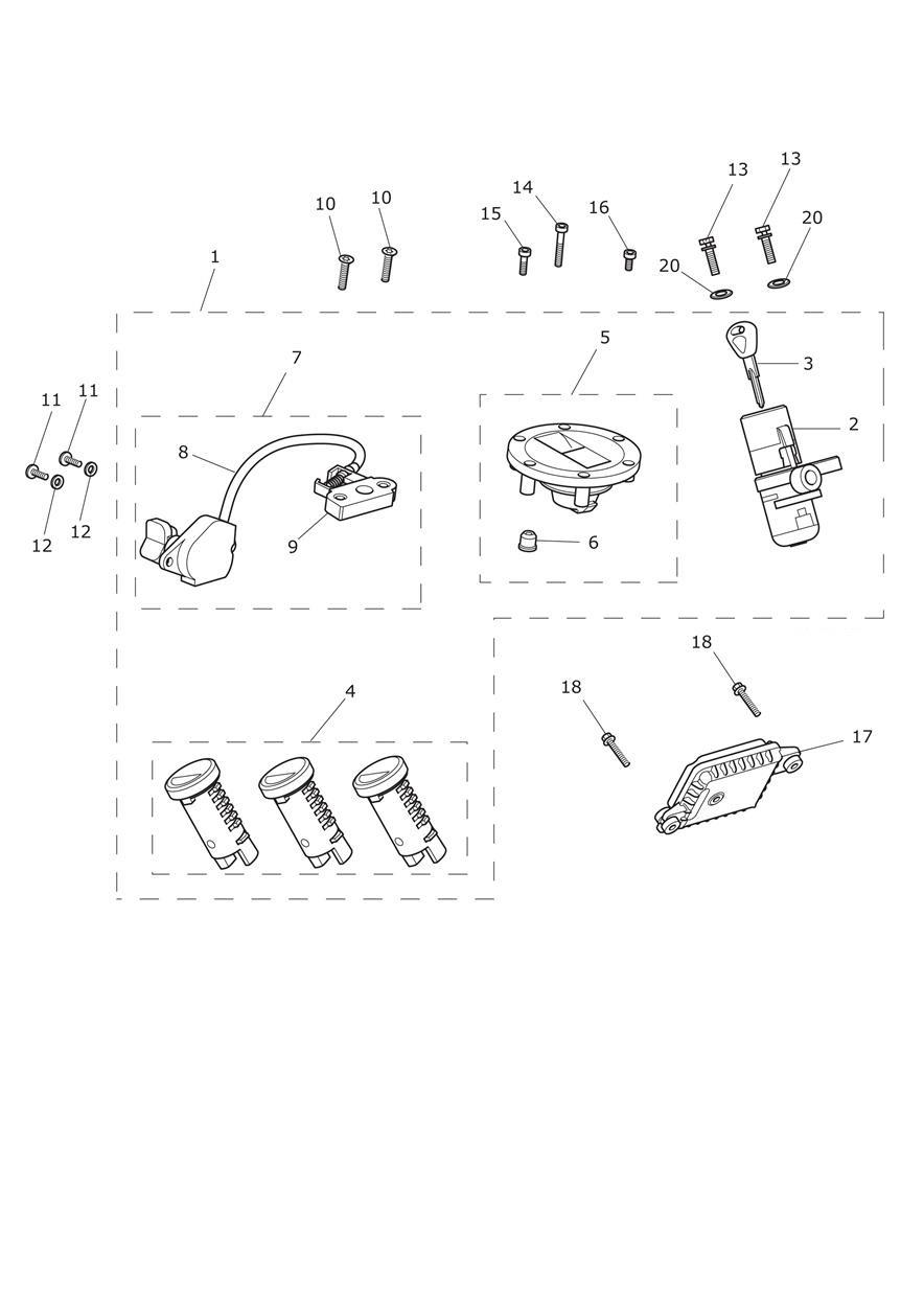 Ignition Switch & Lock Set exploded diagram