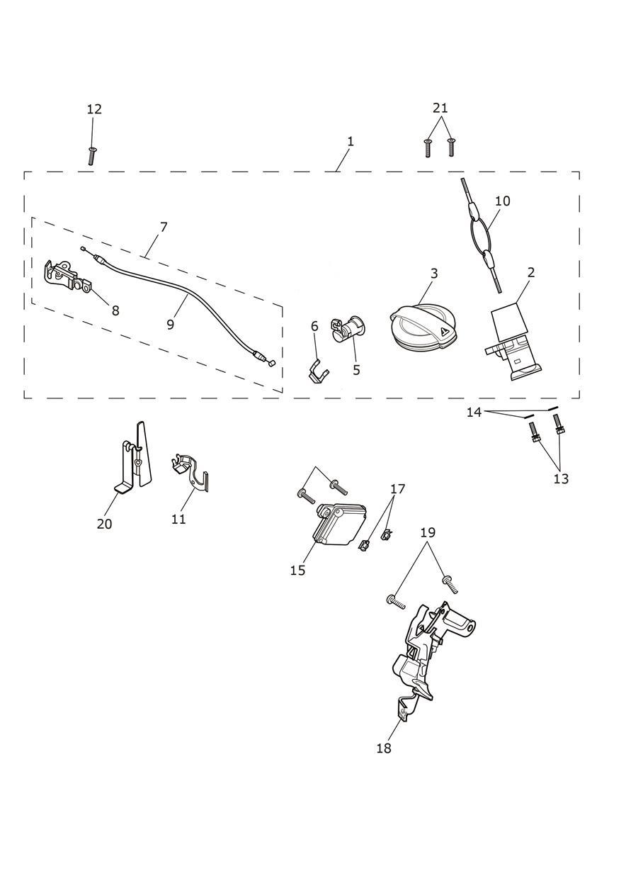 Ignition Switch & Lockset exploded diagram
