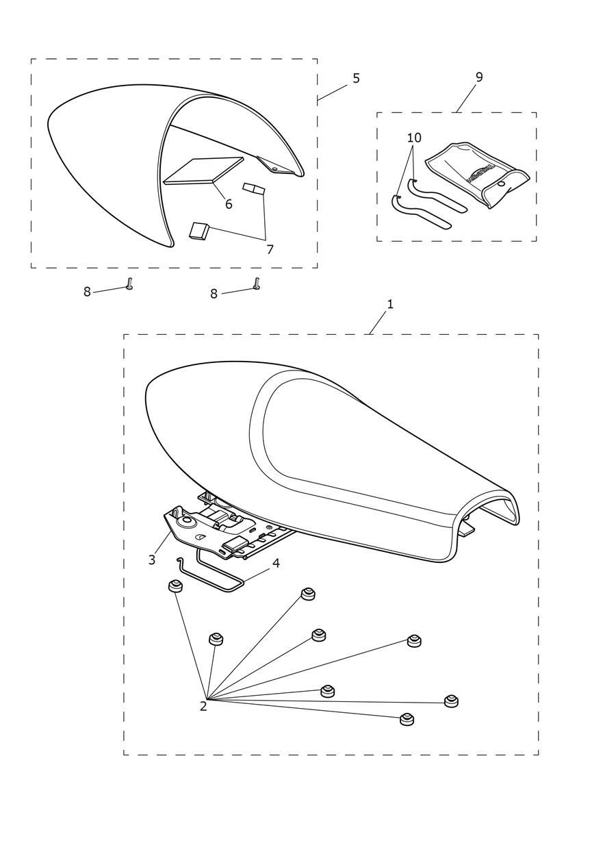 Seat Assembly & Toolkit exploded diagram