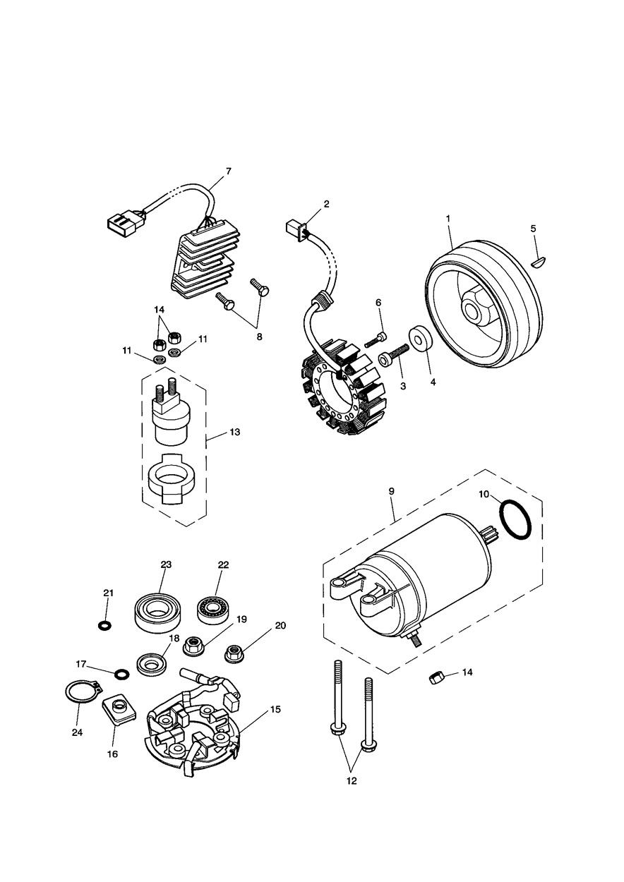 Starter & Alternator exploded diagram